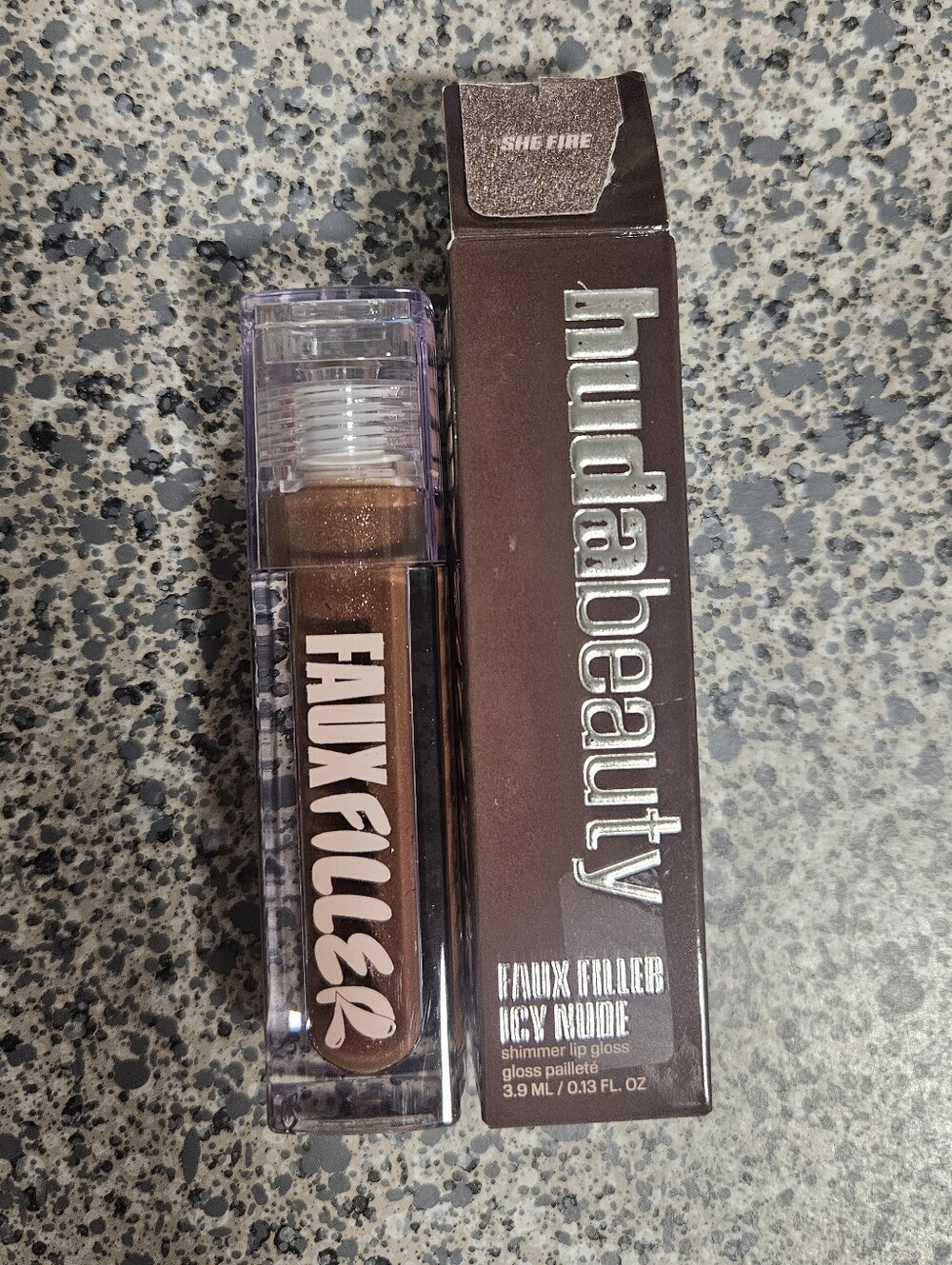 NWT Faux Filler Icy Nude Shimmer Lip Gloss